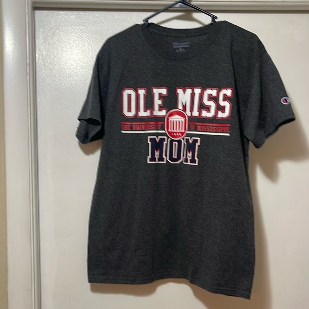 Champion Gray Ole Miss Mom T-Shirt